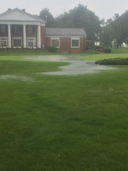 Water damage on the Putting Green