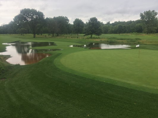 More standing water on the course